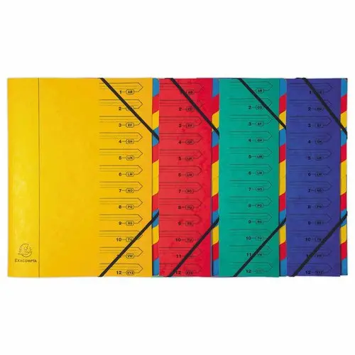 Trieur à élastiques 12 compartiments - Coloris assortis - EXACOMPTA