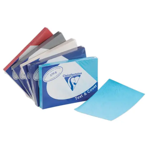 100 Couvertures grain cuir Text&Cover - A4 - 270g - Rouge - CLAIREFONTAINE