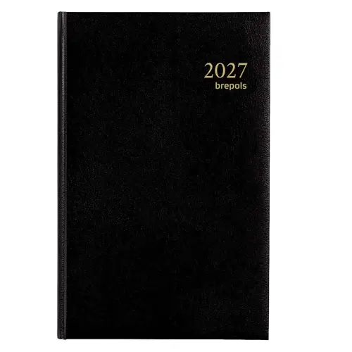 Agenda journalier Saturnus 1j/page - 13,3 x 20,8 cm - Noir - Janvier à décembre 2027 - BREPOLS