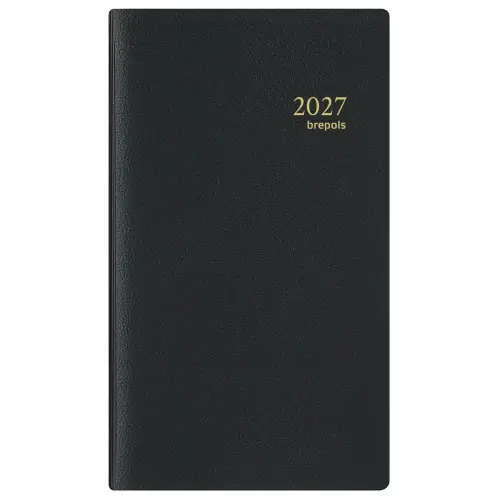 Agenda semainier poche spiralé Interplan 9x16 cm - Noir - Janvier à décembre - BREPOLS