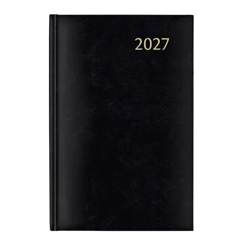 Agenda journalier carr&eacute;  Daily de Luxe 1 jour/page 14x21cm Noir - Janvier &agrave; d&eacute;cembre - AURORA 