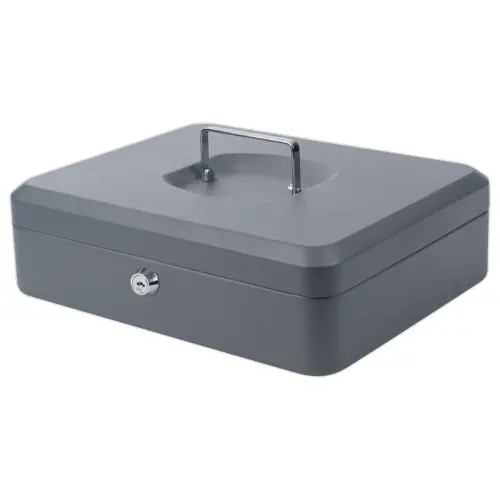 Caissette &agrave; monnaie avec serrure cylindrique 30cm gris 