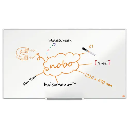 Tableau blanc magn&eacute;tique - 122 x 69 cm - Impression Pro - NOBO 