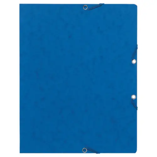 10 Chemises &agrave; &eacute;lastiques sans rabats - carte 360g - Bleu - EXACOMPTA 