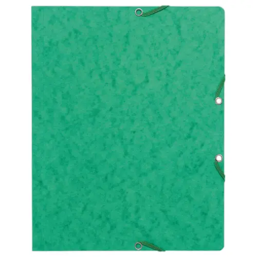 10 Chemises &agrave; &eacute;lastiques sans rabats - carte 360g - Vert - EXACOMPTA 