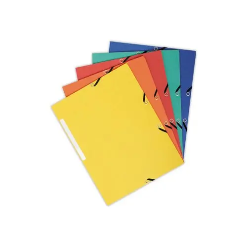 10 Chemises 3 rabats à élastiques 360 g - Dos de 1,5 cm - Assortis - EXACOMPTA