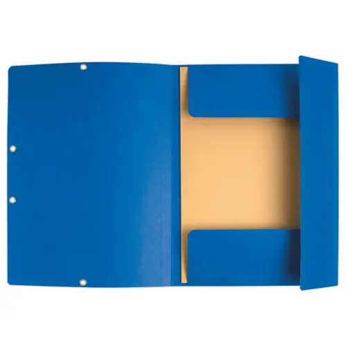 10 Chemises 3 rabats &agrave; &eacute;lastiques 360 g - Dos de 1,5 cm - Bleu - EXACOMPTA 