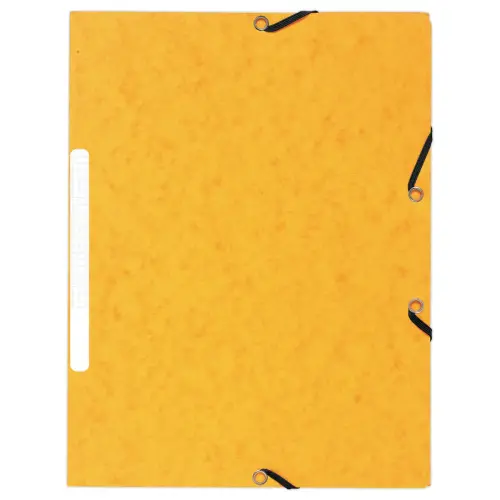 10 Chemises 3 rabats à élastiques 360 g - Dos de 1,5 cm - Jaune - EXACOMPTA