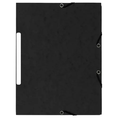 10 Chemises 3 rabats à élastiques 360 g - Dos de 1,5 cm - Noir - EXACOMPTA