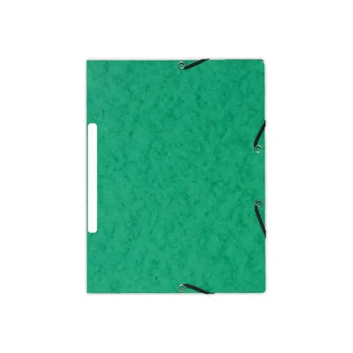 10 Chemises 3 rabats à élastiques - Dos 1,5 cm - Vert - Exacompta