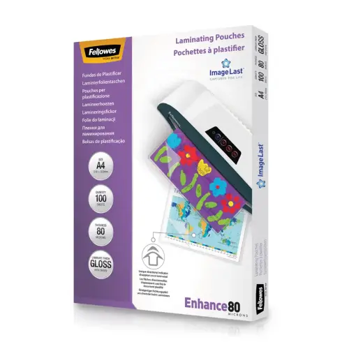 100 Pochettes de plastification brillantes ImageLast - A4 - 80µ - Fellowes