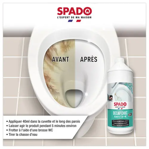 Flacon 1 litre de D&eacute;cap' choc r&eacute;novateur WC SPADO 