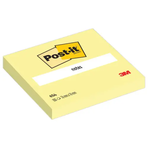 Notes repositionnables - 76 x 76 mm - Jaune pastel - POST-IT 