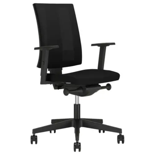 Si&egrave;ge de bureau synchrone Navigo - Noir et mesh -  Accotoirs 2D 