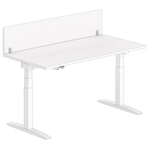 Cloisonnette pour bureau L. 160 blanc/alu