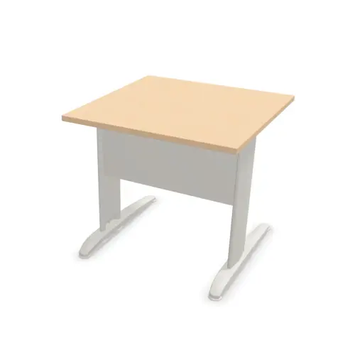 Table 80 x 80 h&ecirc;tre - pieds aluminium 