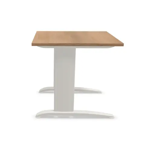 Table 80 x 80 noyer - pieds aluminium 