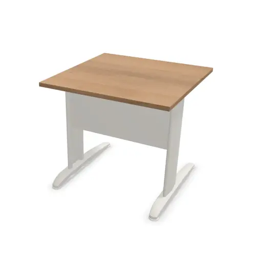 Table 80 x 80 noyer - pieds aluminium 
