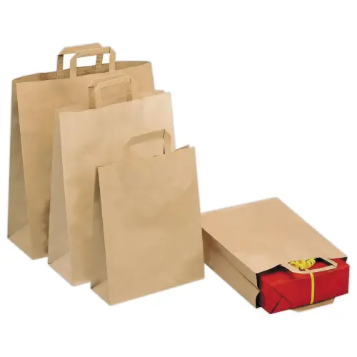 250 Sacs kraft recyclé brun fond 110 x 220x H 280 mm OK contact alim