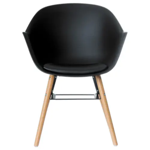 2 Fauteuils WISEMAN pieds hêtre assise noire montées