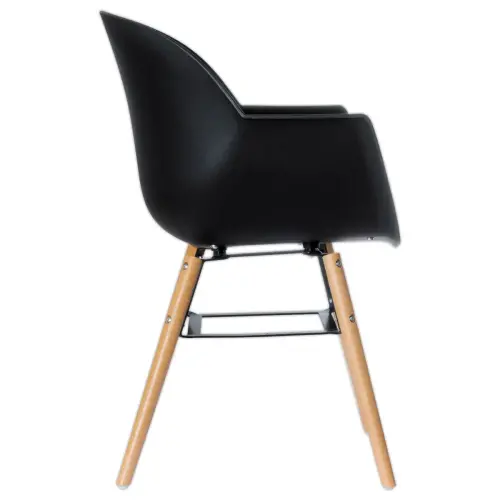2 Fauteuils WISEMAN pieds hêtre assise noire montées