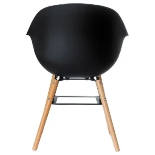 2 Fauteuils WISEMAN pieds hêtre assise noire montées