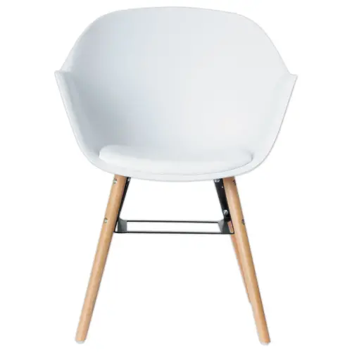 2 Fauteuils WISEMAN pieds hêtre assise blanche montés