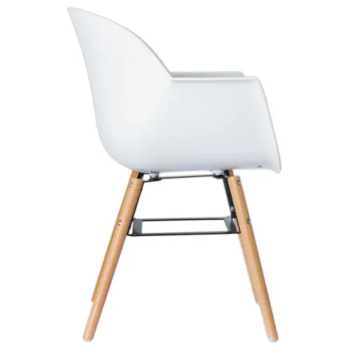 2 Fauteuils WISEMAN pieds hêtre assise blanche montés
