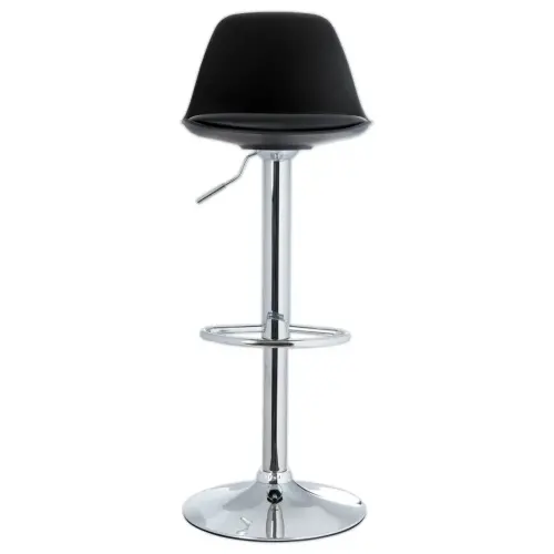 2 Tabourets BOBBA pied alu assise noire