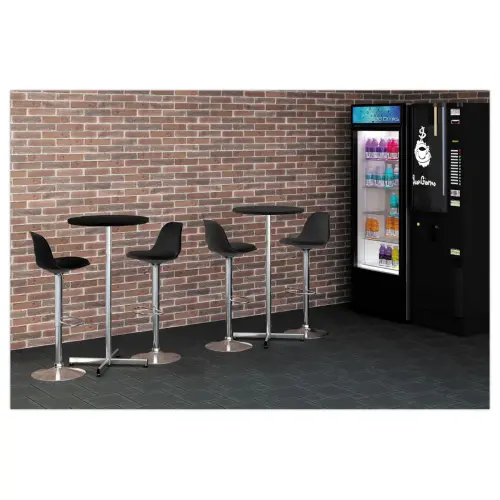 2 Tabourets BOBBA pied alu assise noire
