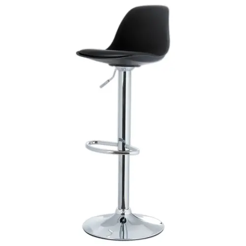 2 Tabourets BOBBA pied alu assise noire montés