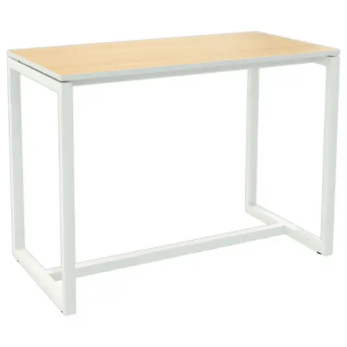 Table haute Easydesk - 150 x 75 cm - Pied blanc et plateau hêtre - PAPERFLOW