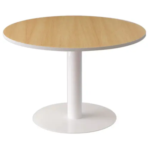 Table EASYDESK ronde Ø115cm pied blancplateau hêtre