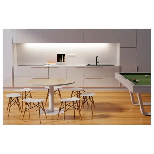 Table EASYDESK ronde Ø115cm pied blancplateau hêtre