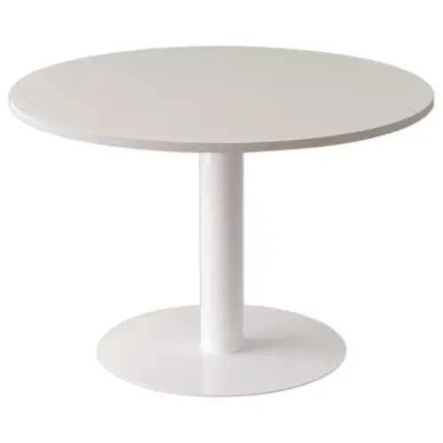 Table EASYDESK ronde Ø115cm pied blancplateau blanc