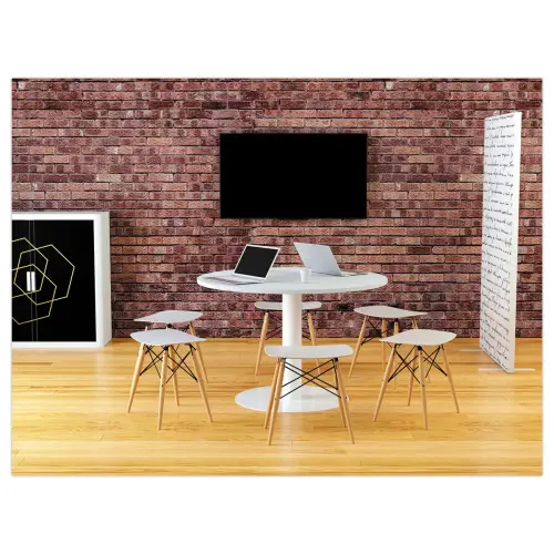 Table EASYDESK ronde Ø115cm pied blancplateau blanc