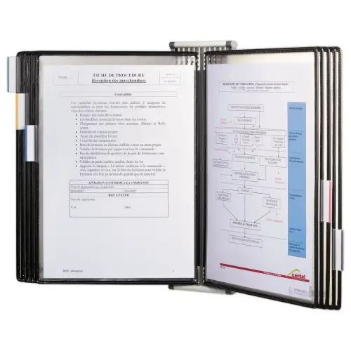 Kit mural METAL TARIFOLD 10 poches A4 antimicrobien