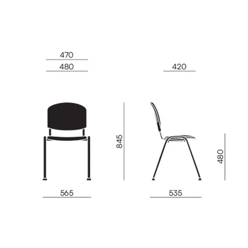 Chaise confort Iso - Gris