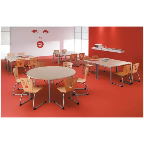 Table 160 x 80 blanc - pieds aluminium