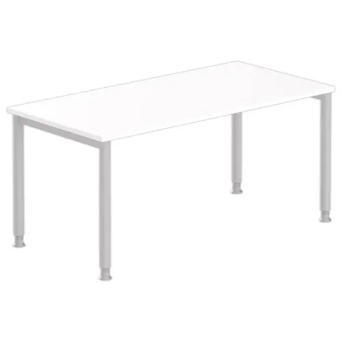 Table 140 x 80 blanc - pieds aluminium 