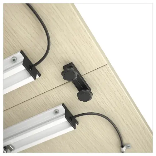 Table rabattable avec roulettes - 150x70 - H&ecirc;tre/alu 