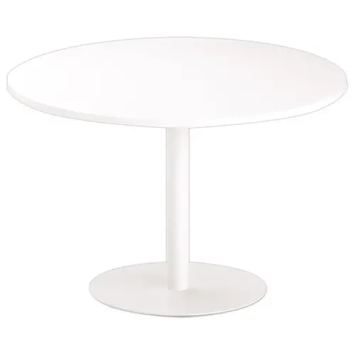 Table ronde diam 116 cm plateau blanc pied blanc pied tulipe