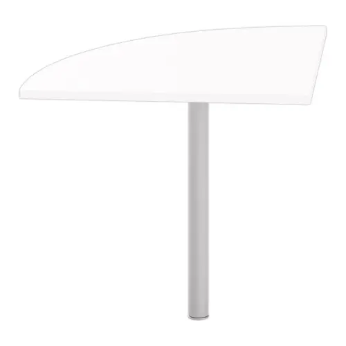 Angle liaison bureau 1 pied blanc/alu 