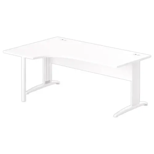 Bureau BUENOS AIRES compact retour à blanc/blanc, L180