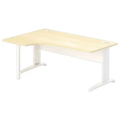Bureau BUENOS AIRES compact retour à gauche hêtre/blanc, L180