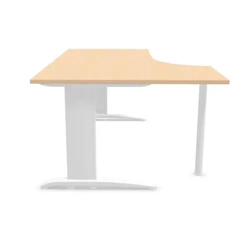 Bureau BUENOS AIRES compact retour à gauche hêtre/blanc, L180