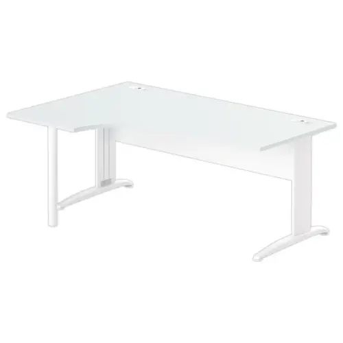Bureau BUENOS AIRES compact retour à gauche gris/blanc, L180