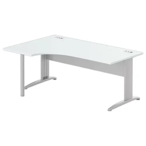 Bureau BUENOS AIRES compact retour à gauche gris/alu, L180