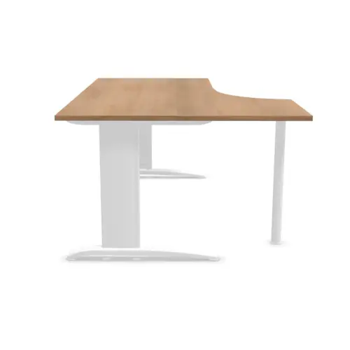 Bureau BUENOS AIRES compact retour à gauche noyer/blanc, L180