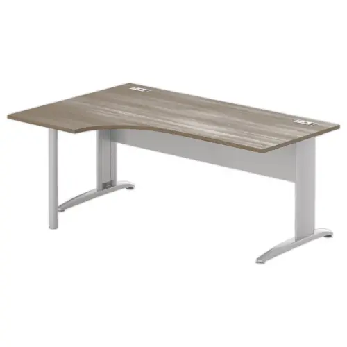 Bureau BUENOS AIRES compact retour à gauche noyer/alu, L180